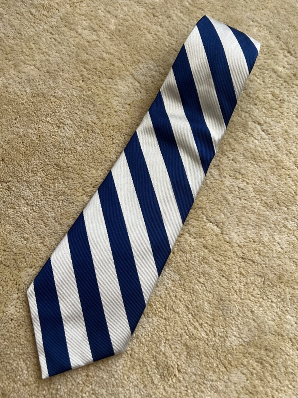 Robert Talbott Navy and silver Bold Diagonal Stripe Tie